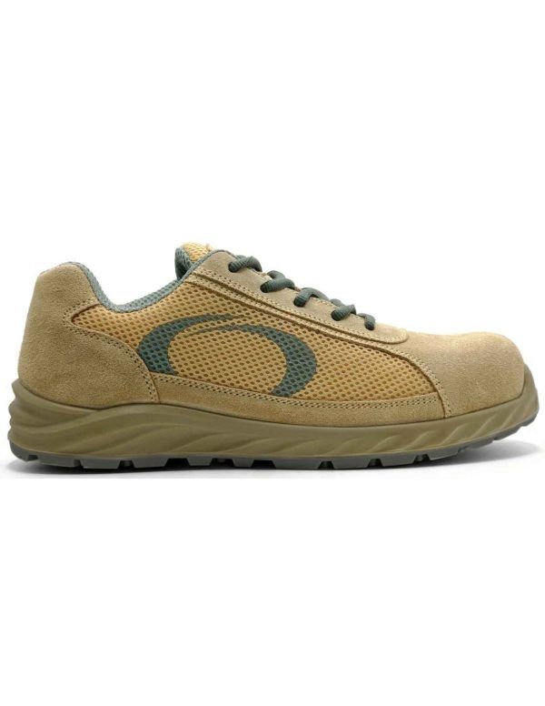 Zapatos de seguridad CHEROKEE S1P CI SRC ESD en color beige con paneles de rejilla