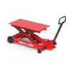 Mesa elevadora hidráulica MEGA 2500 kg roja con plataforma superior plana disponible en Ecoepis