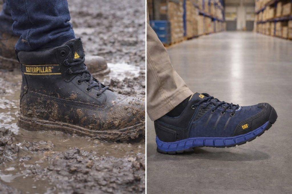 Comparativa entre botas Caterpillar S3 y S1P según el entorno