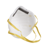 Cavidad interna de la mascarilla industrial 3M 8710 mostrando la almohadilla de espuma para confort nasal y los puntos de fijación de las bandas.
