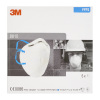 Presentación del packaging comercial del fabricante 3M para el modelo 8810, donde se visualizan los logotipos oficiales, la certificación europea EN 149 y los marcajes de bioseguridad industrial correspondientes.