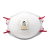 Vista frontal simétrica de la mascarilla protectora 3M 8833 con homologación CE FFP3 R y detalle de la válvula de exhalación central.