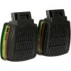 Filtros combinados de alta protección 3M Secure Click con bandas de código de color normativo para gases y partículas.