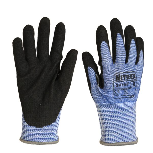 Guante anticorte Nitrex 241NF con fibra de acero y recubrimiento de nitrilo microtexturado para máxima protección industrial