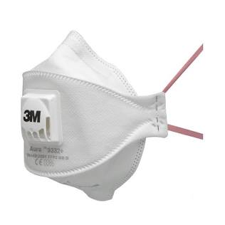 Mascarilla 3M Aura 9332 Gen3 FFP3 plegable con válvula Cool Flow y diseño de tres paneles